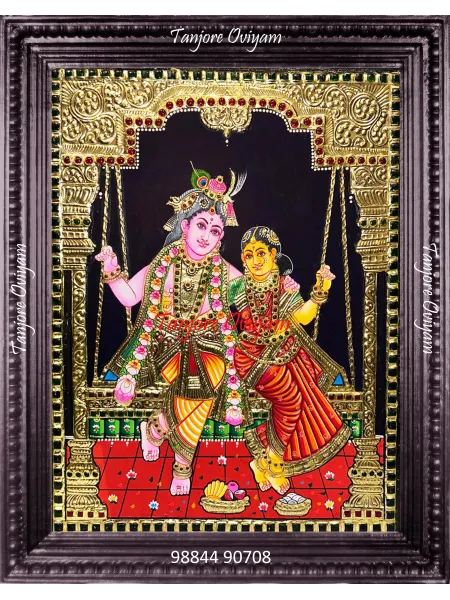 Radha Krishna Traditional Tanjore Painting